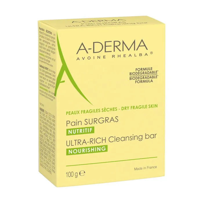A-derma LES INDISPENSABLES - Pain Surgras Nutritif - Visage et Corps - Peaux Sèches, 100g