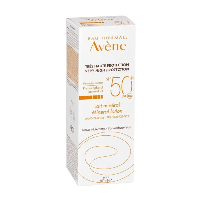 Avène SOLAIRE - Lait Minéral SPF50+ Sans Parfum - Visage - Peaux Intolérantes, 100ml