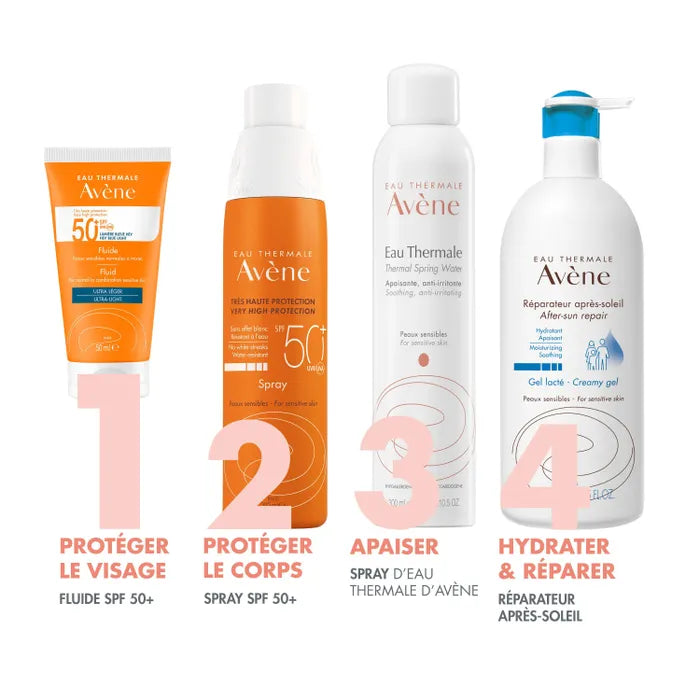 Avène SOLAIRE - Fluide Ultra Léger SPF50+ - Visage - Peaux Sensibles Normales à Mixtes, 50ml