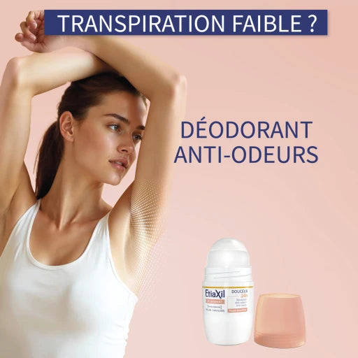 Etiaxil Déodorant Douceur 24H Anti-Odeurs et Anti-Traces - Peaux Sensibles, 50ml