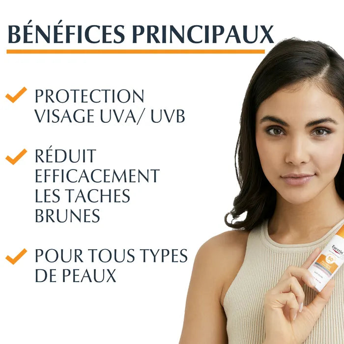 EUCERIN SUN PROTECTION - Pigment Control Fluide Solaire Anti-Taches SPF50+ - Visage - Tous Types de Peaux, 50ml