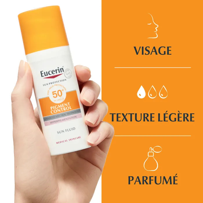 EUCERIN SUN PROTECTION - Pigment Control Fluide Solaire Anti-Taches SPF50+ - Visage - Tous Types de Peaux, 50ml