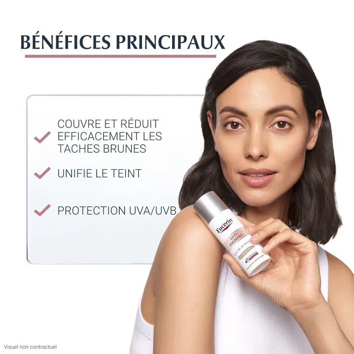 EUCERIN ANTI-PIGMENT - Soin de Jour Teinté Medium SPF30 - Visage - Tous Types de Peaux, 50ml
