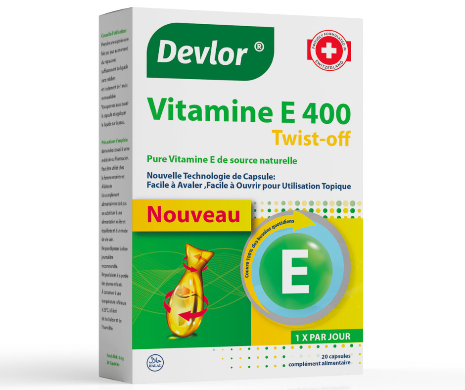 Devlor Vitamine E 400 TWIST-OFF, 20 capsules
