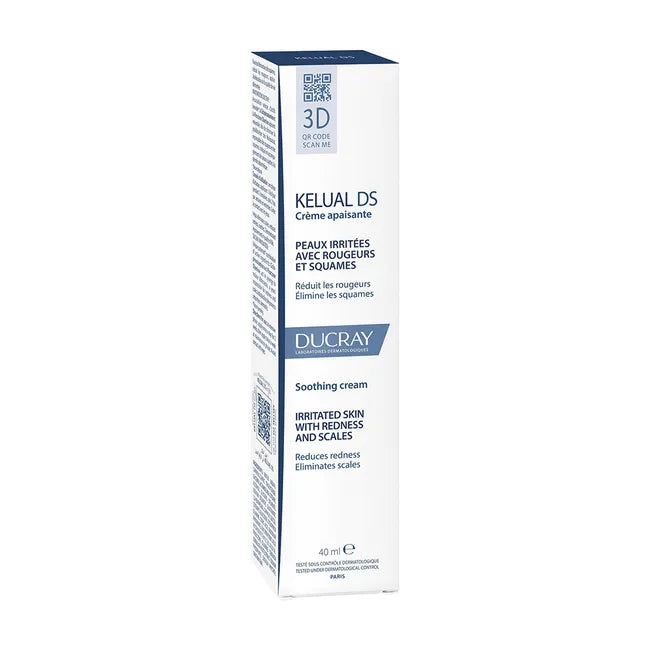 Ducray KELUAL DS - Crème Apaisante - Visage - Peaux Irritées avec Rougeurs et Squames, 40ml