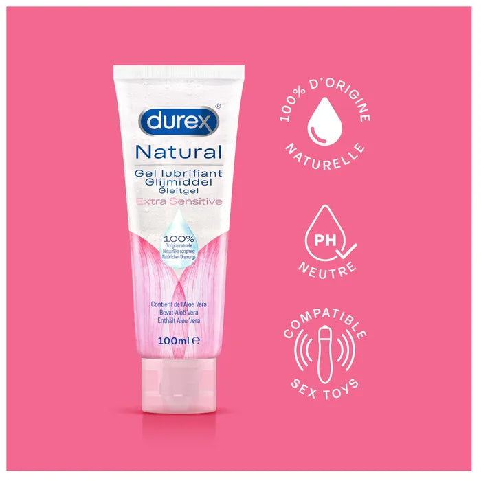 Durex NATURAL - Gel Lubrifiant Naturel Extra Sensitive, 100m