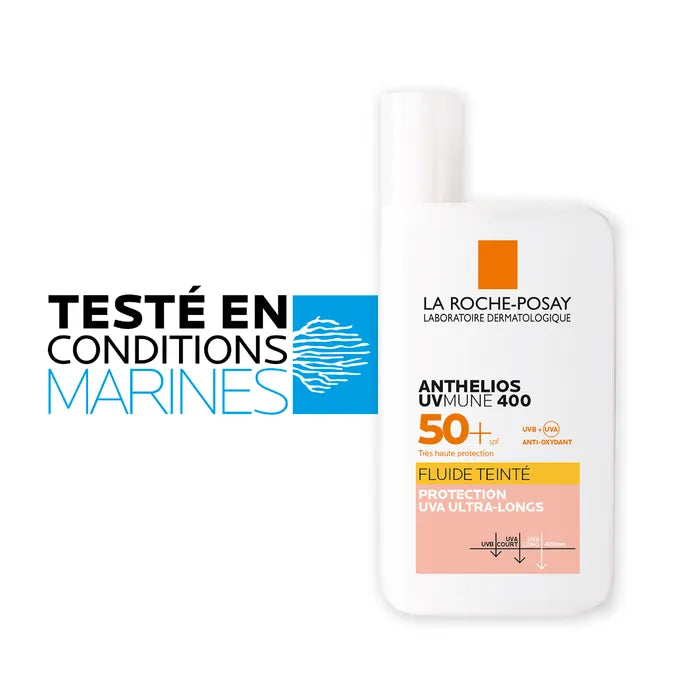 La Roche-Posay ANTHELIOS - SPF50+ Fluide Solaire Teinté avec Parfum Peaux normales à Mixtes, 50ml