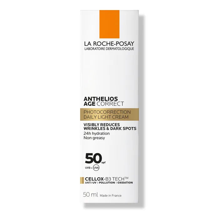 La Roche-Posay ANTHELIOS AGE CORRECT - SPF50 Soin Solaire Quotidien Photocorrection Anti-rides Anti-tâches, 50ml