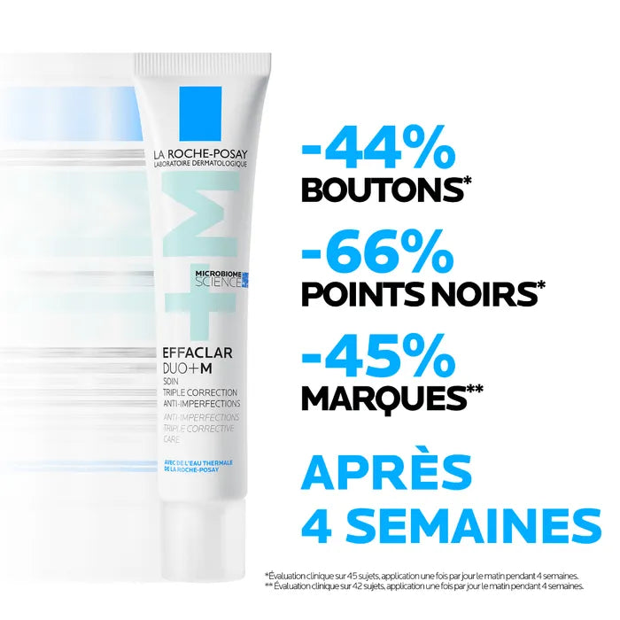 La Roche-Posay EFFACLAR DUO+M - Soin Triple Correction Anti-Imperfections, Boutons & Points noirs, 40ml