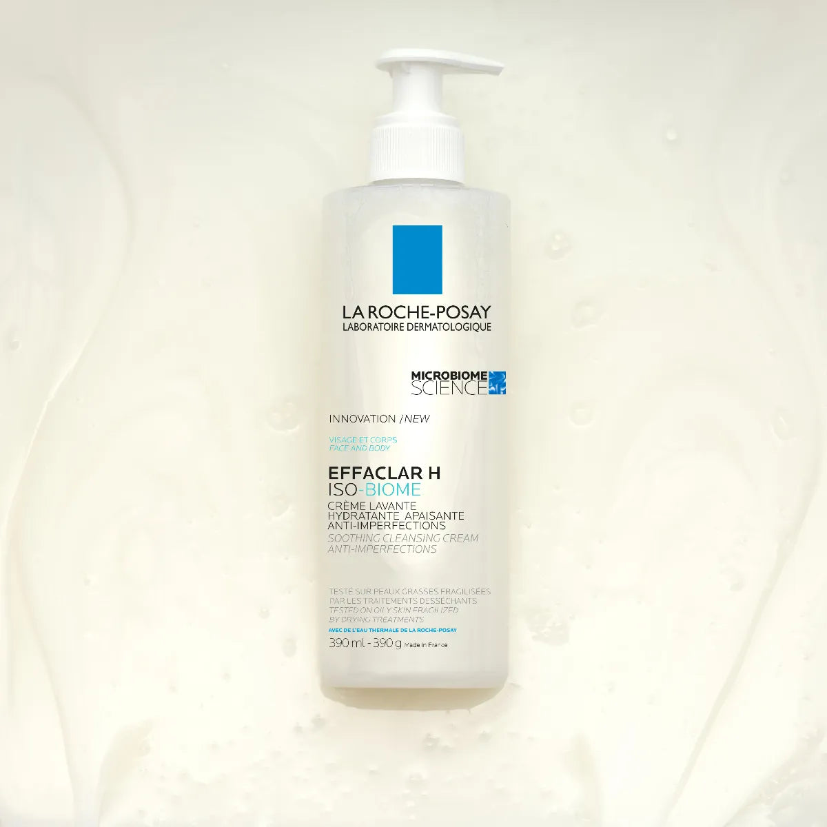 LA ROCHE POSAY EFFACLAR H ISO-BIOME - Crème Lavante Hydratante Apaisante Anti-Imperfections - Peaux Acnéiques, 390ml