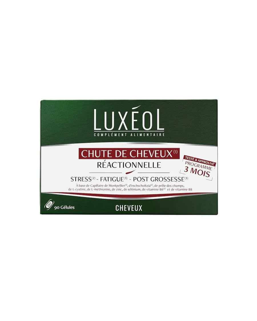 LUXÉOL Chute de Cheveux Réactionnelle, 90 Capsules