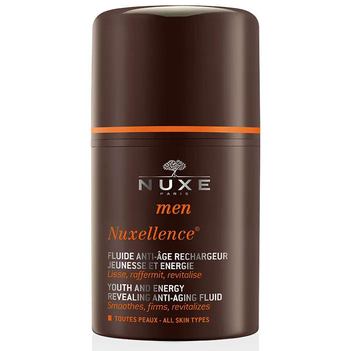 Nuxe MEN - Nuxellence - Fluide Anti-âge Rechargeur Jeunesse et Énergie - Visage - Tous Types de Peaux, 50ml