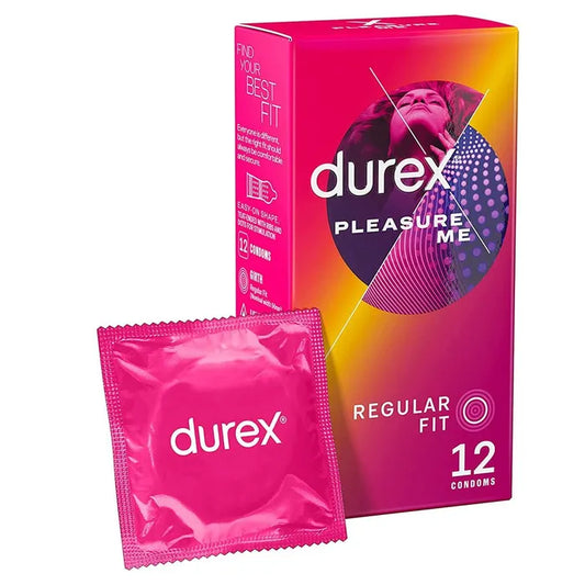 Durex PLEASURE ME - Préservatifs Lubrifiés Ultra Perlée, 12 Unités