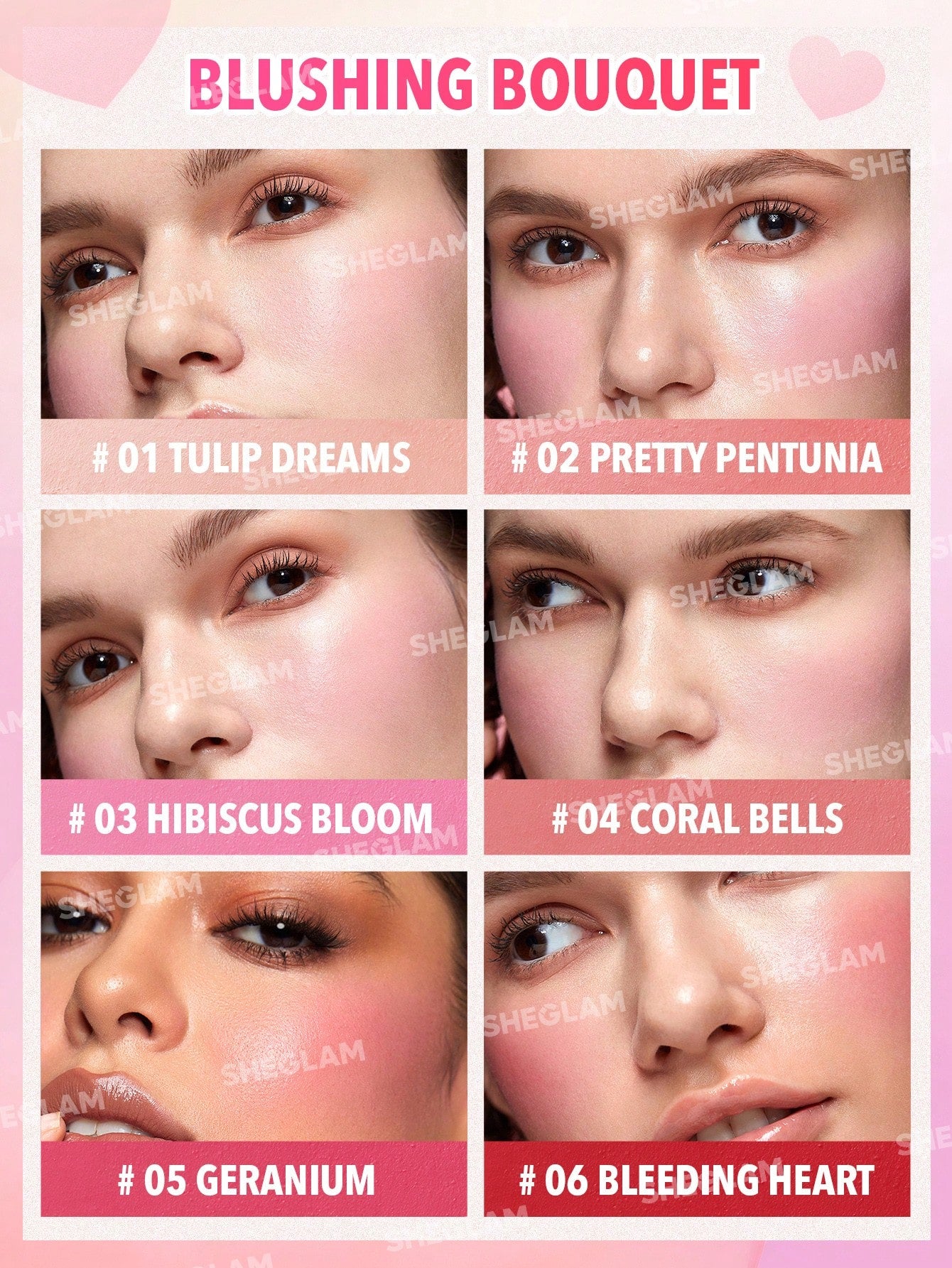 Sheglam Flush Crush Cream Blush Palette-Blushing Bouquet