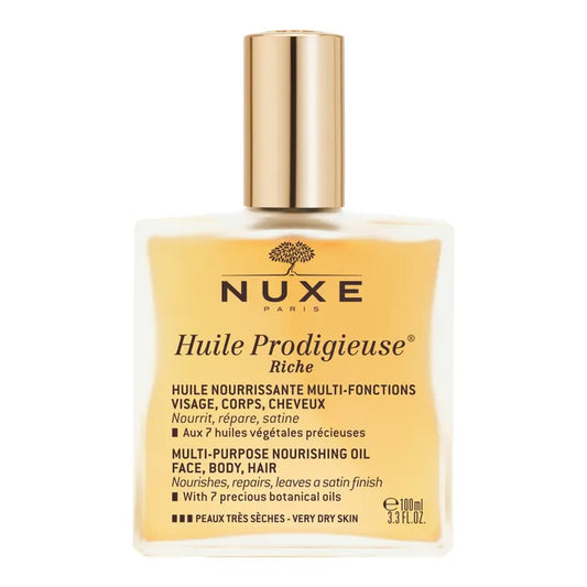 Nuxe HUILE PRODIGIEUSE RICHE - Huile Sèche Multi-Fonctions - Peaux Très Sèches, 100ml