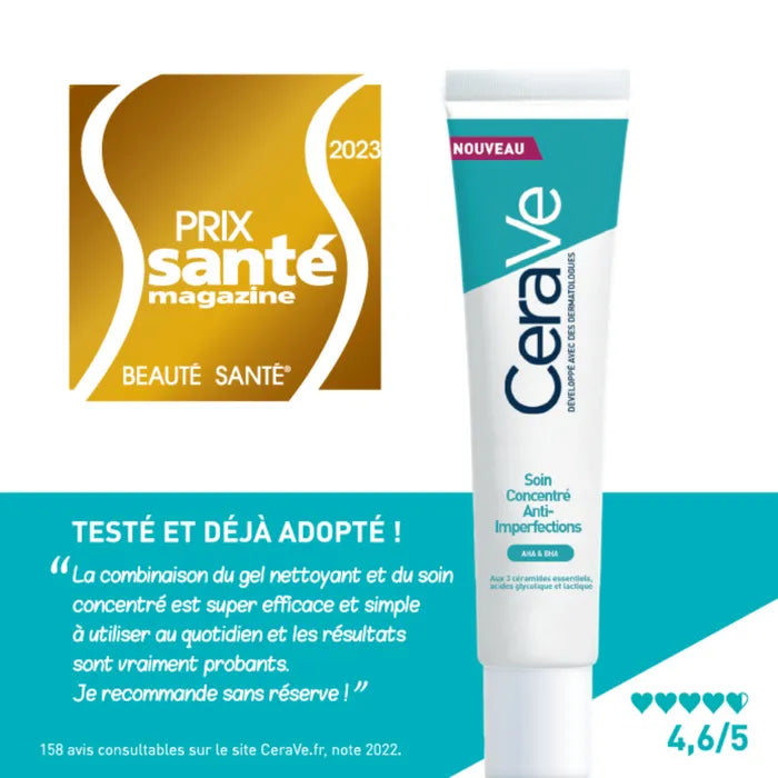CeraVe Soin Concentré Anti-Imperfections - Peaux à Imperfections et Tendance Acnéique, 40ml