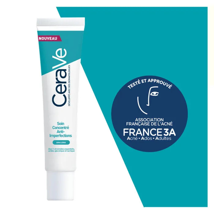 CeraVe Soin Concentré Anti-Imperfections - Peaux à Imperfections et Tendance Acnéique, 40ml