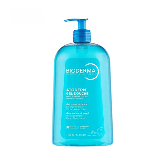 Bioderma ATODERM - Gel Douche Lavant Douceur - Visage et Corps - Peaux Sensibles Normales à Sèches, 1L