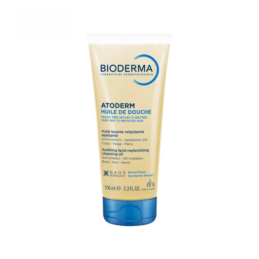 Bioderma ATODERM - Huile de Douche Ultra-Nourrissante Anti-Irritations - Visage et Corps - Peaux Sensibles Sèches, 100ml