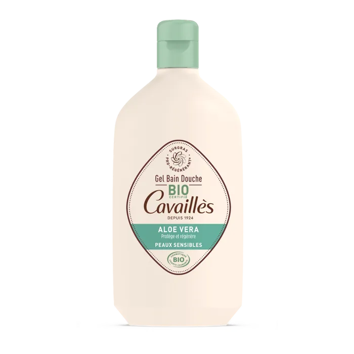 Cavaillès Gel Bain Douche Surgras Végétal - Aloe Vera Bio - Peaux Sensibles, 400ml