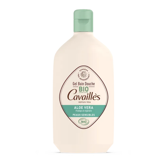 Cavaillès Gel Bain Douche Surgras Végétal - Aloe Vera Bio - Peaux Sensibles, 400ml