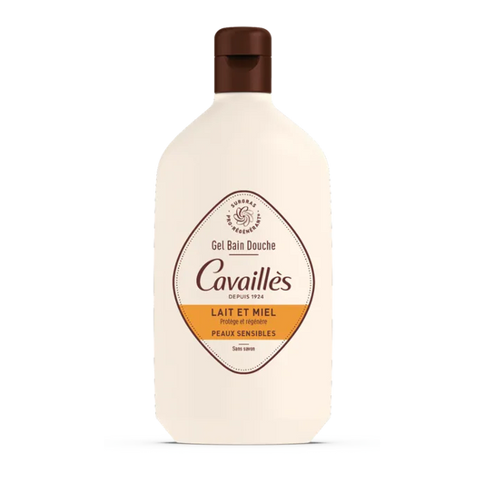 Cavaillès QUOTIDIEN - Gel Bain Douche Surgras Actif Lait et Miel - Peaux Sensibles, 400ml