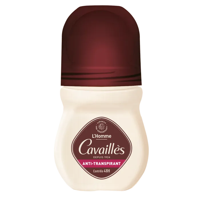 Cavaillès L'HOMME - Déodorant Anti-Transpirant 48H Roll-On - Tous Types de Peaux, 50ml