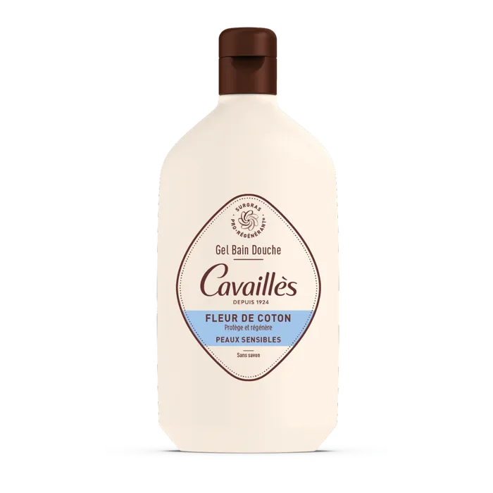 Cavaillès QUOTIDIEN - Gel Bain Douche Surgras Actif Fleur De Coton - Peaux Sensibles, 400ml