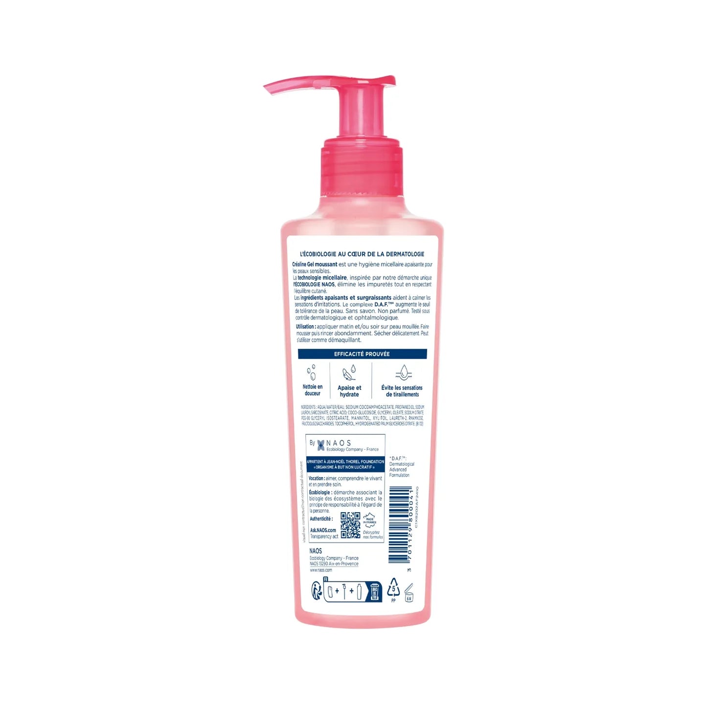 Bioderma CREALINE - Gel Moussant Nettoyant et Apaisant Micellaire - Peaux Sensibles, 200ml