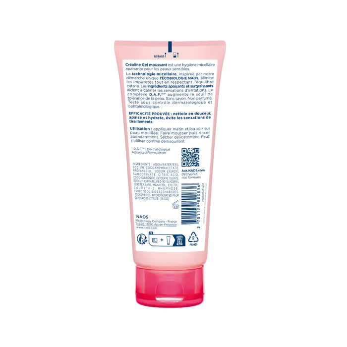 Bioderma CREALINE - Gel Moussant Nettoyant et Apaisant Micellaire - Peaux Sensibles, 100ml
