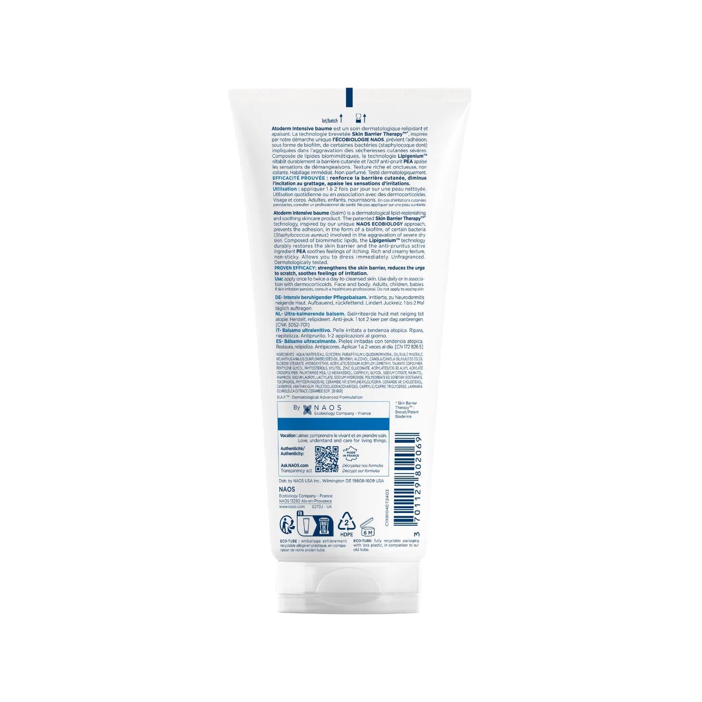 Bioderma ATODERM INTENSIVE - Baume Ultra-Apaisant - Peaux Sensibles Très Sèches à Atopiques, 200ml