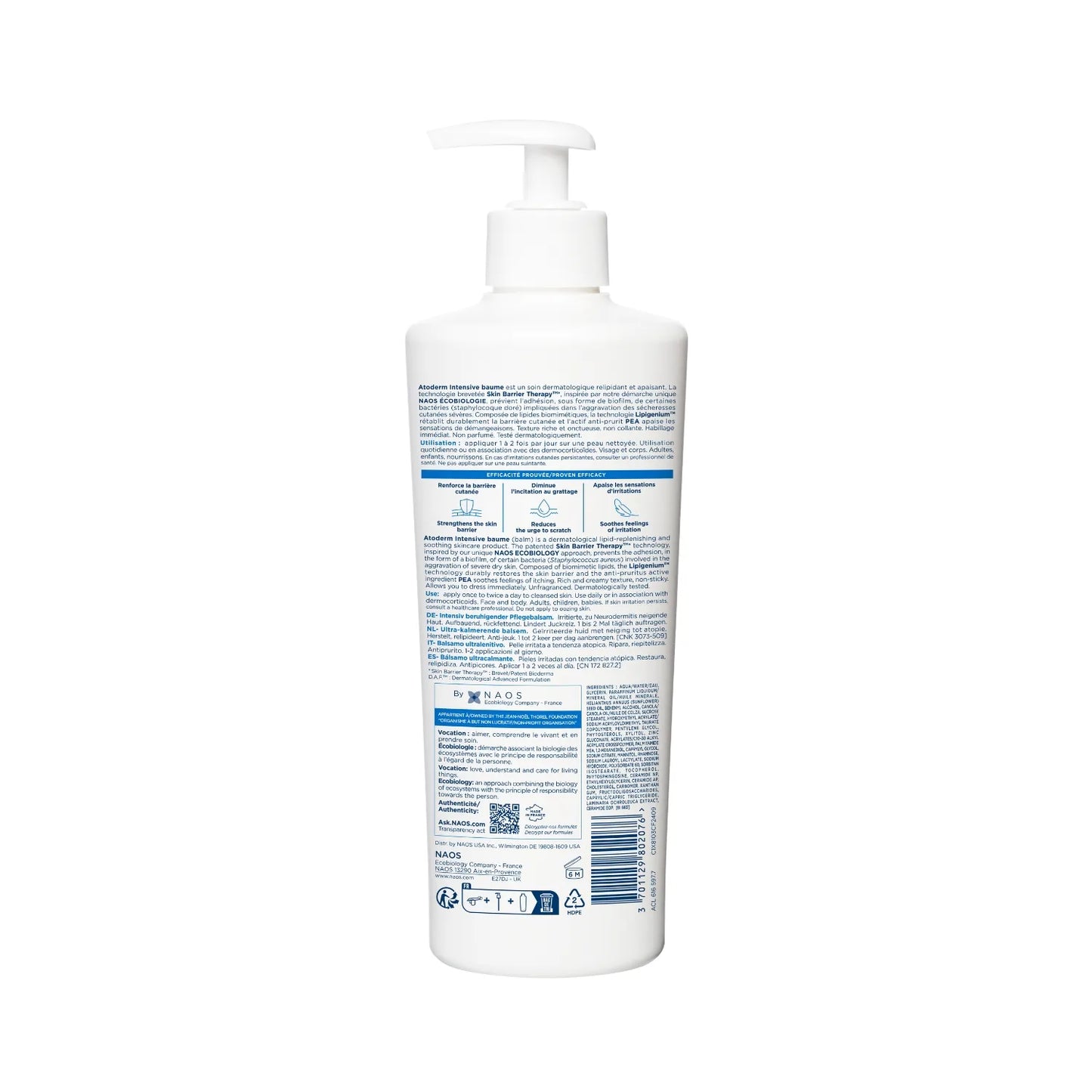 Bioderma ATODERM INTENSIVE - Baume Ultra-Apaisant - Peaux Sensibles Très Sèches, 500ml
