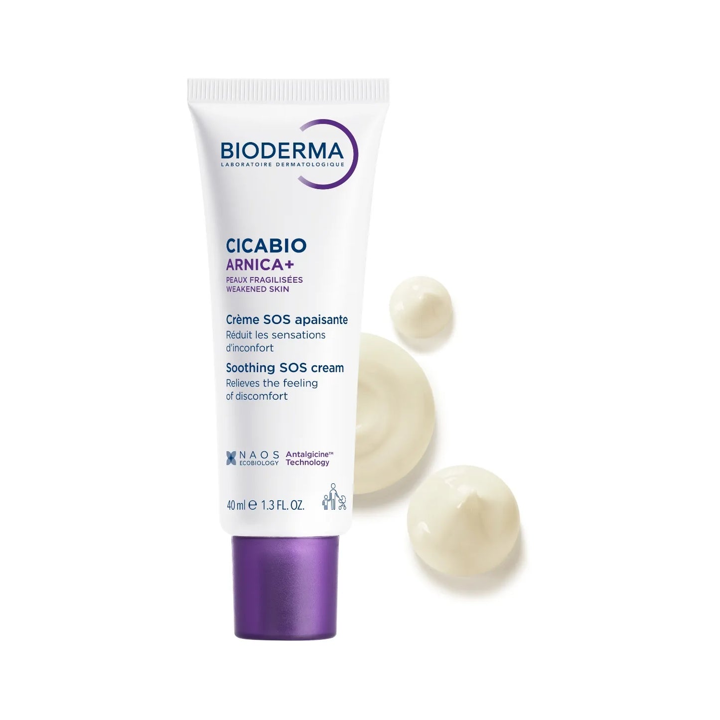 Bioderma CICABIO ARNICA+ - Crème SOS Apaisante - Visage et Corps - Peaux Fragilisées, 40ml