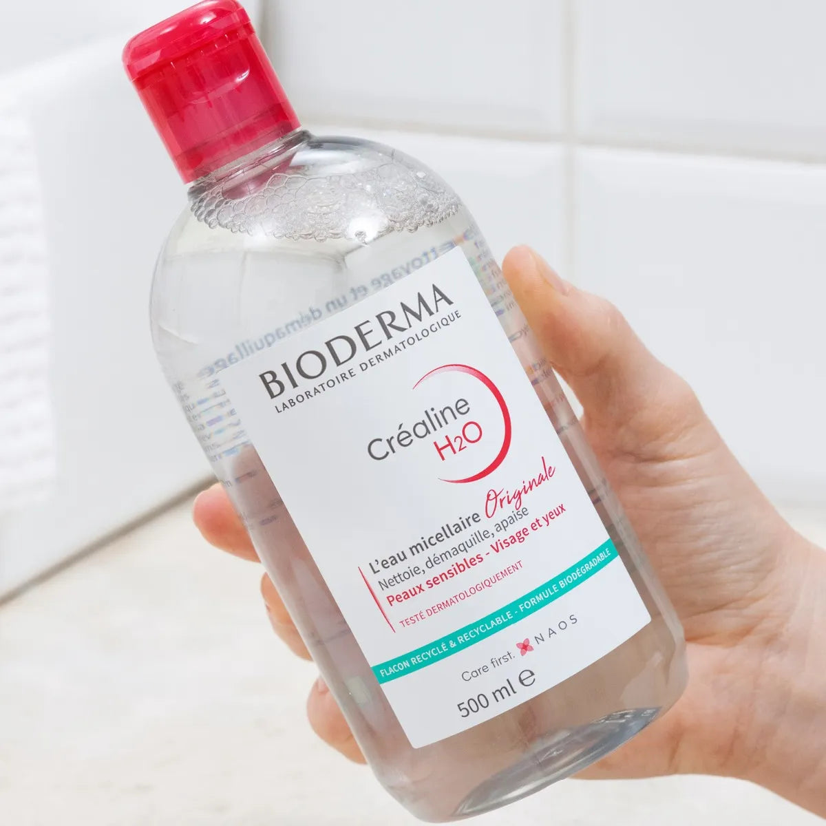 Bioderma CREALINE H2O - Eau Micellaire Démaquillante - Visage et Yeux - Peaux Sensibles,500ml