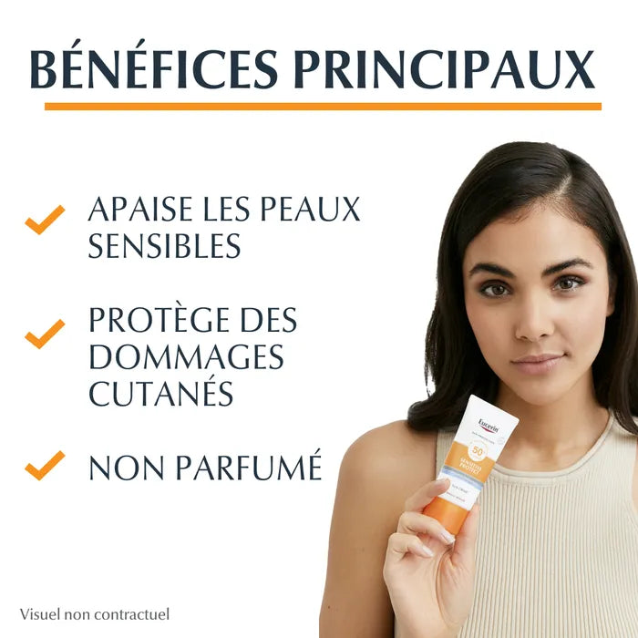 EUCERIN SUN PROTECTION - Sensitive Protect Crème Solaire SPF50+ - Visage - Peaux Sensibles, 50ml