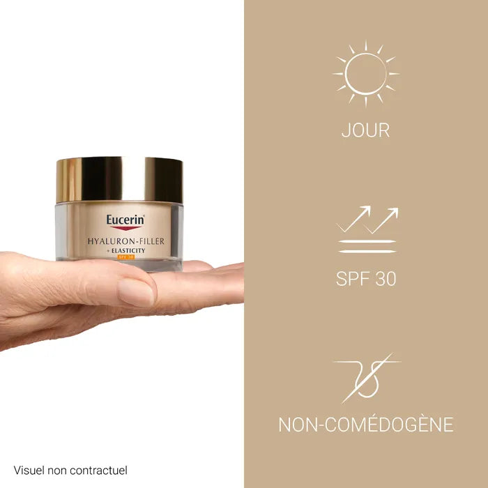 EUCERIN HYALURON-FILLER + ELASTICITY - Soin de Jour Anti-Âge SPF30 - Tous Types de Peaux, 50ml