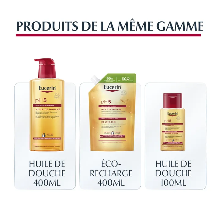 EUCERIN PH5 - Huile de Douche - Corps - Peaux Sèches et Sensibles, 1L