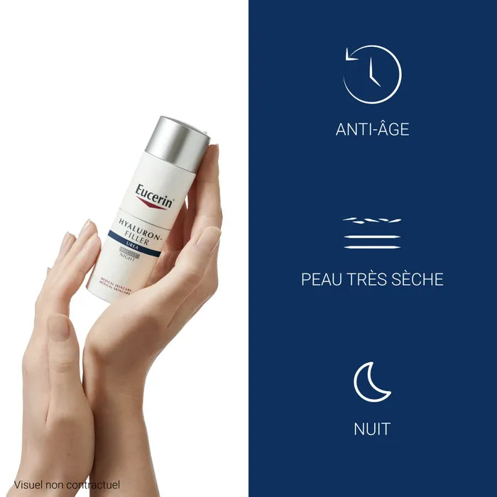 EUCERIN HYALURON-FILLER +3X EFFECT - Soin de Nuit Extra Riche - Visage - Peaux Très Sèches, 50ml