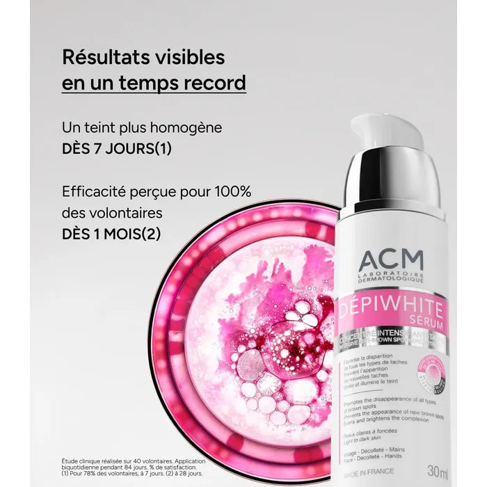 Acm DEPIWHITE - Sérum Concentré Intensif Anti-Taches - Visage - Tous Types de Peaux, 30ml