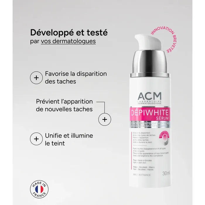 Acm DEPIWHITE - Sérum Concentré Intensif Anti-Taches - Visage - Tous Types de Peaux, 30ml