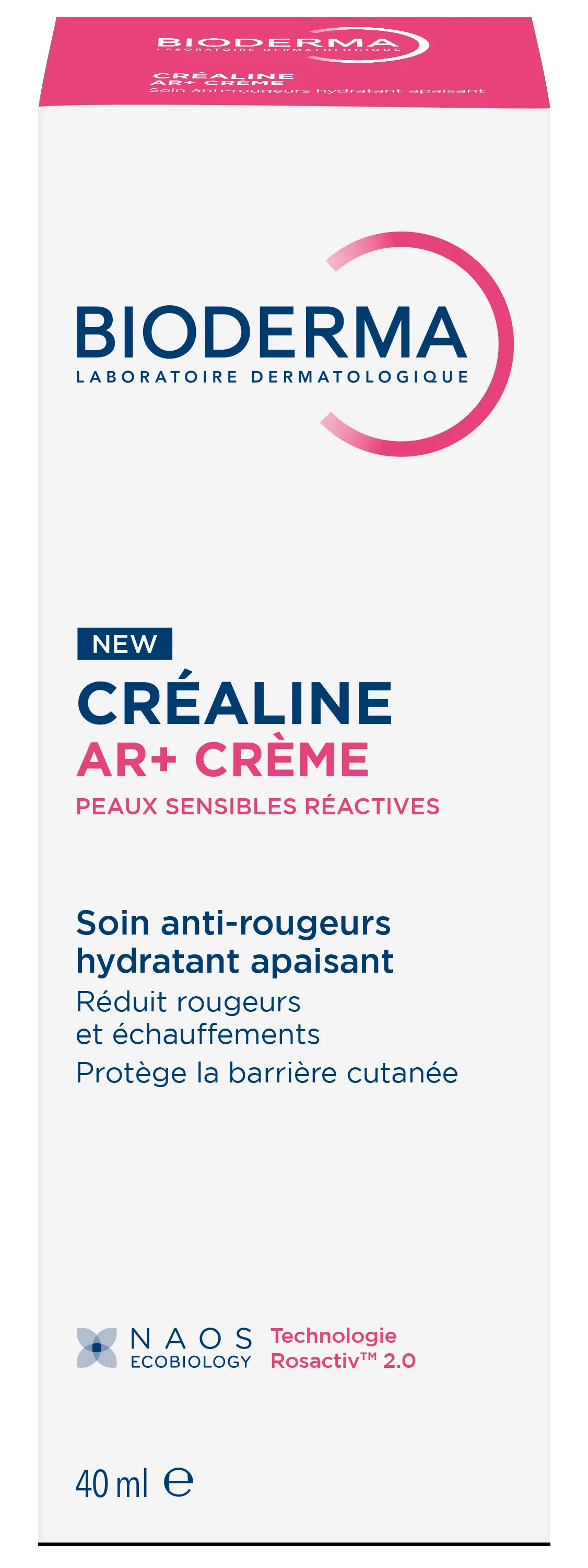 Bioderma CREALINE AR+ CREME - Soin Anti-Rougeurs Hydratant Apaisant - Visage - Peaux Sensibles Réactives, 40ml
