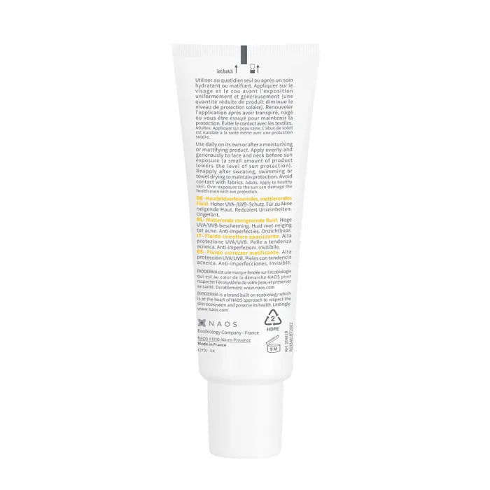 Bioderma PHOTODERM AKN MAT - Fluide Solaire Correcteur Matifiant Invisible SPF30 - Visage - Peaux à Tendance Acnéique, 40ml