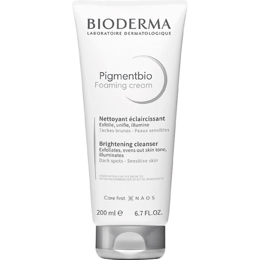 Bioderma PIGMENTBIO FOAMING CREAM - Nettoyant Eclaircissant Anti-Taches Brunes - Visage et Corps - Peaux Sensibles, 200ml