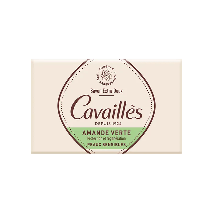 Cavaillès SAVONS SOLIDES - Savon Extra Doux Amande Verte Surgras Actif - Peaux Sensibles, 250g
