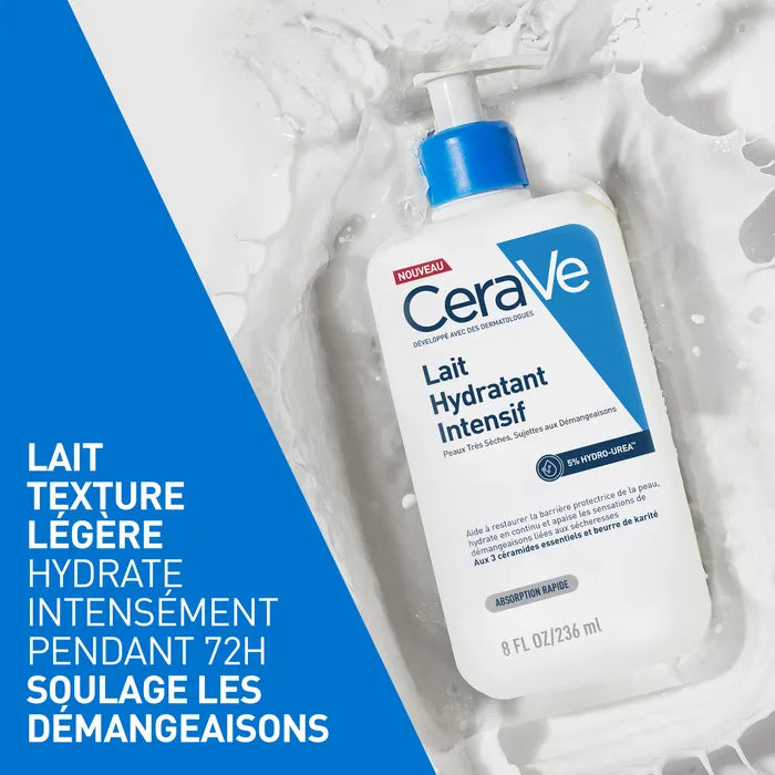 CeraVe Lait Hydratant Intensif Visage et Corps Pour les Peaux Très Sèches à Démangeaisons, 236ml