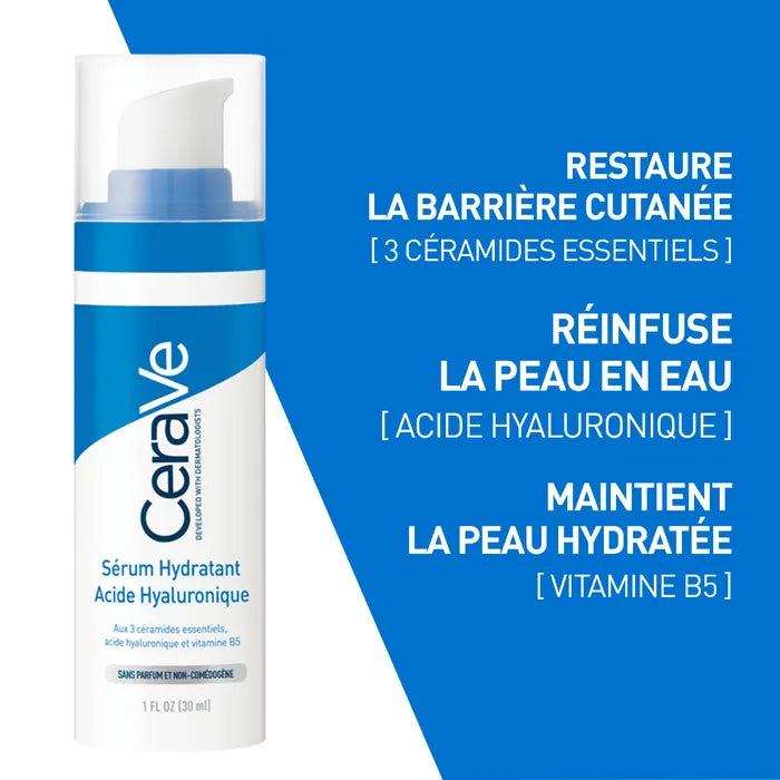 CeraVe Sérum Hydratant Acide Hyaluronique - Tous types de peau, 30ml