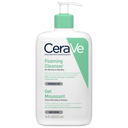 CeraVe Gel Moussant Visage - Peaux Normales à Grasses, 473 ml