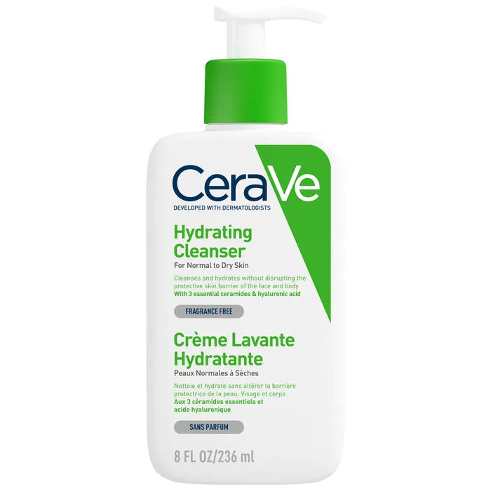 CeraVe Crème Lavante Hydratante Visage et Corps Pour les Peaux Normales à Très Sèches, 236ml