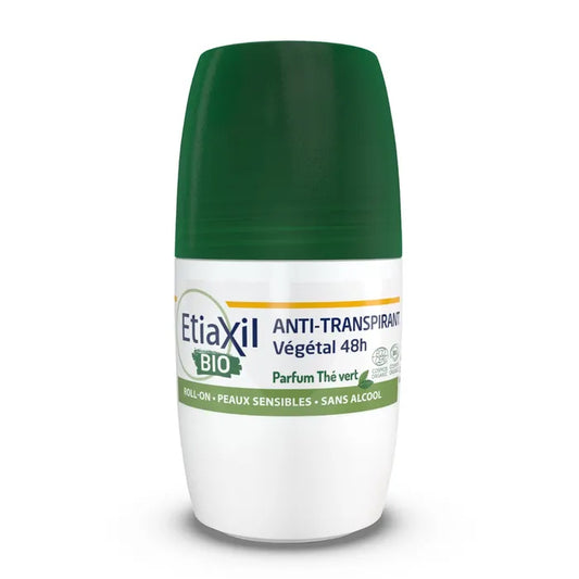 Etiaxil Déodorant Roll-On Anti-Transpirant Végétal 48h Bio - Parfum Thé Vert, 50ml