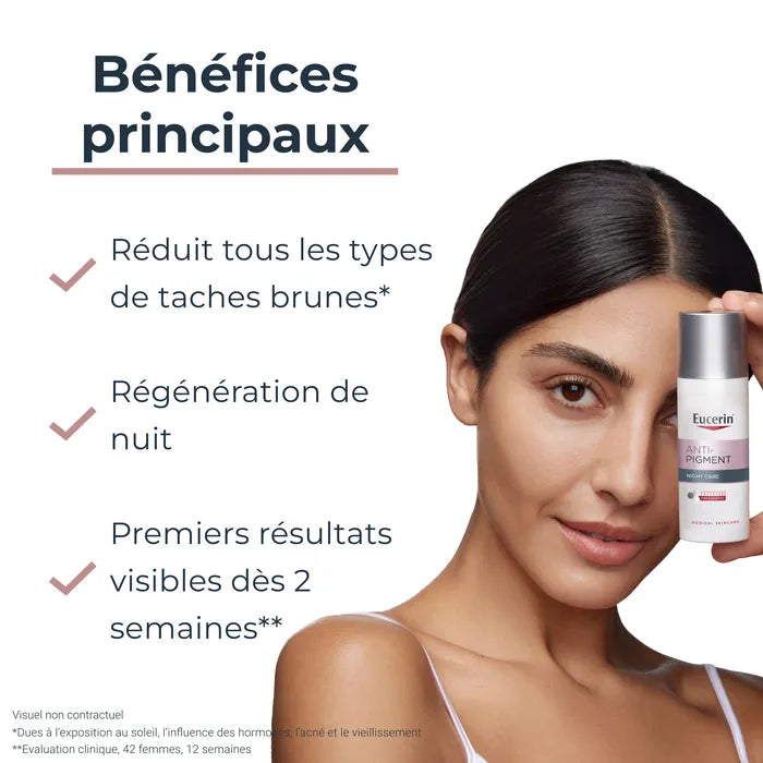 ANTI-PIGMENT - Soin de Nuit - Visage - Tous Types de Peaux, 50ml